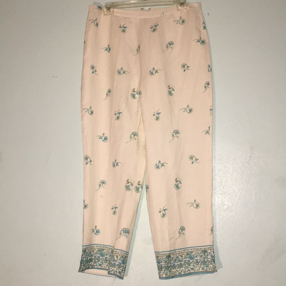 Blue and White Wide Legged Capri